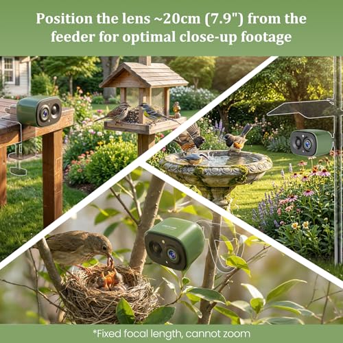 Smart Bird Camera Only, for Bird Feeder/Bath/House Bird Watching Live, 2.4G | Free AI Identify 10,000+ Species, Auto Capture 2.5K Bird Videos, Instant Alerts, Wireless Outdoor Cam, for Mom Dad Birdlovers