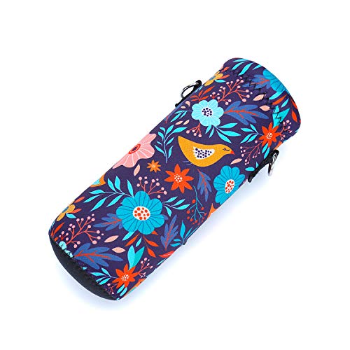 AMARY 500ML Neoprene Water Bottle Carrier Bag with Adjustable Shoulder Strap,Insulated Water Bottle Cover for Stainless Steel/Glass/Plastic Bottles 16.9OZ (Birds) - color: Birds