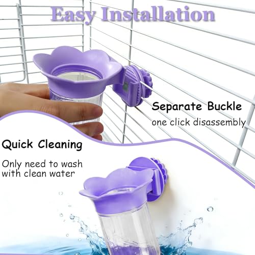 7 PCS Bird Cage Feeder for Vegetable Millet Holder Cage Accessories with Parrot Fruit Forks for Budgie Cockatiel Lovebirds Parrot (Purple) - color: Purple
