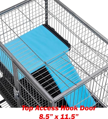 XX-Large 37"x24"x39"H Two Tiers Chew-Proof Large Double Large Front Doors Tight 1/2-inch Wire Spacing for Feisty Ferret Hammock Chinchilla Cat Sugar Glider Home On Wheels - color: Black Vein, size: 37" x 24" x 39"H