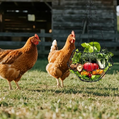 Hanging Chicken Feeder, Foldable Poultry Feeder Basket for Chicken Duck Coop, 1 Pcs - size: L-1 Pcs