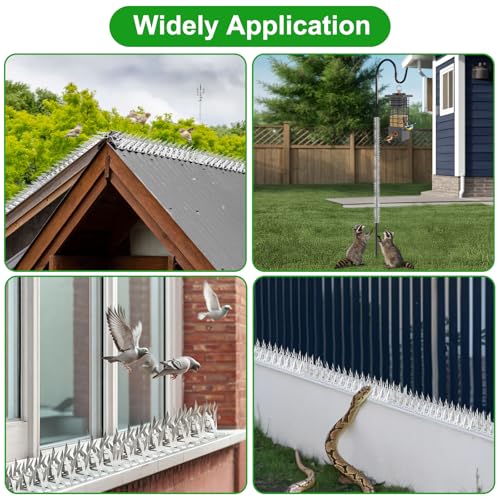 10 Pack Stainless Steel Squirrel Spikes for Bird Feeder, 10 FT Squirrel Spikes for Bird Feeder Pole, Keep Squirrels, Raccoon Away, for Wall Fence Garden Roof Yard, Easy to Install - size: 10FT