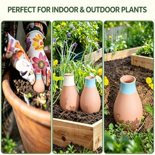 4 Pack Terracotta Watering Spikes, Vacation Self-Watering Planters Devices | Automatic Plant Waterer Outdoor&Indoor Use, Vacation Clay Watering Devices System, Slow Release Self Watering Planter Insert - color: Bowling Balls Set (Pack of 4)