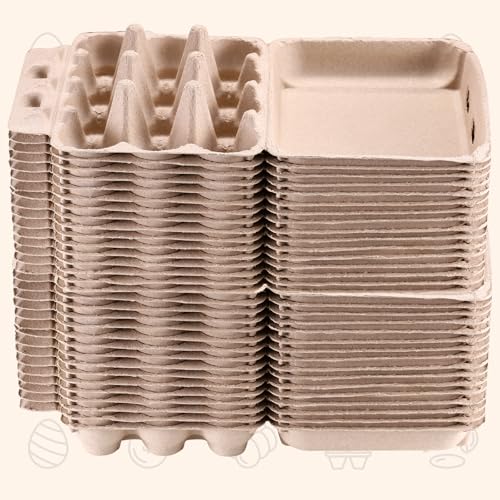 100PCS Vintage Egg Cartons with Labels, Paper Pulp Square Dozen Egg Carton | Classical 3x4 Style Egg Basket Holds Up to One Twelve 12 Count Chicken Eggs, Stickers, Made from Natural Recycled Cardboard - size: Dozen Egg Cartons 100 Pcs Set