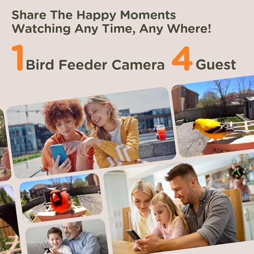 Bird Feeder with Camera Solar Powered, Smart Birds Feeder for Outside, AI Bird Identification Auto Capture Videos Pictures, 2K Live Feed Cam for Backyard, Ideal Gift for Birds Lover (Brown) - color: Brown