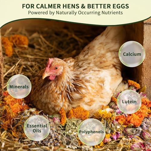 BGraceyy Chicken Nesting Herbs 64 oz – 11 Natural Dried Herb Blend with Marigold for Chicken Coop & Roost Refresh, Nesting Box & Dust Bath, Supports Natural Nesting Behavior - size: 64 ounce