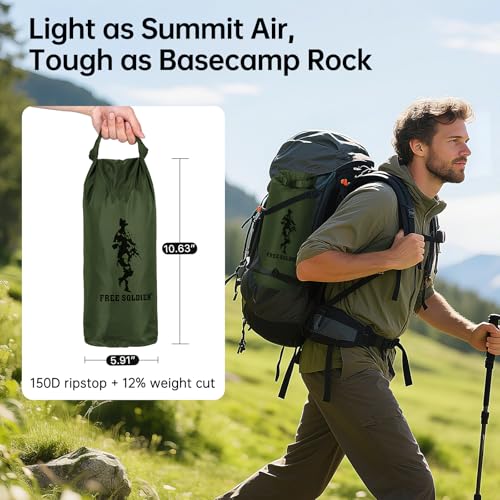 FREE SOLDIER Waterproof Camping Tarp Shelter Awning | Lightweight, Compact, Quick Setup, Waterproof Sun Shelter Campingtarp,For Backpacking, Beach, Travel and Outdoor Activities - color: Dark Green 10×10.5ft
