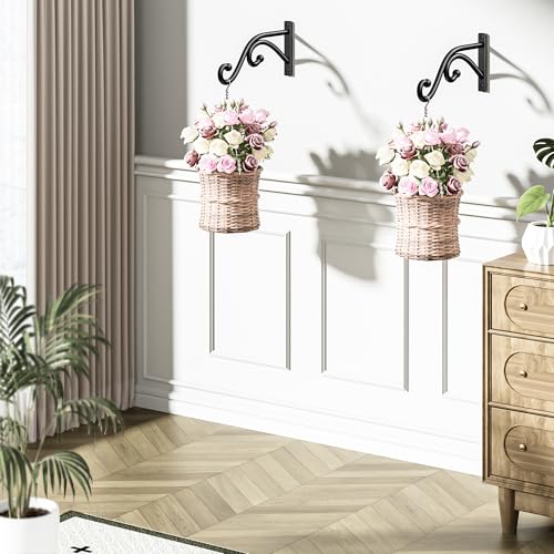 8 Inch Plant Hanger Plant Hook, 2 Pack Plant Bracket Wall Hooks. | Modern Designfor Hanging Flower Basket, Lanterns, Bird Feeder, Wind Chimes Indoor & Outdoor. - size: 8 Inch