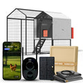 Smart Coop All-in-One Chicken Bundle Predator-Proof All-Weather Chicken Coop with Dual Smart Cameras, Automatic Door, Solar Kit, All-Weather Tarp for 4-6 Chickens - size: Coop + Complete Bundle