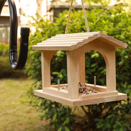 Wooden Bird Feeder Hanging Apples and Oranges Jelly Oriole Bird Feeder Garden Yard Decorations for Finches Cardinals Chickadees & Sparrows Watching Outdoor