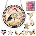 Red Crowned Crane Acrylic Jigsaw Puzzle Suncatcher Bird Window Decor 6.3" | Acrylic Jigsaw Puzzle Decor, Birthday Gifts for Women Nana, Mothers Day Gifts for Mom Grandma, Christmas Stocking Stuffer - size: 6.3 x 6.3 IN