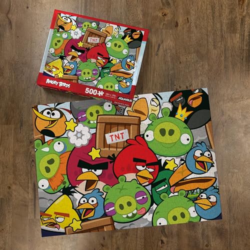 AQUARIUS Angry Birds 500pc Puzzle | 500 Piece Jigsaw Puzzle, Glare Free, Precision Fit, Officially Licensed Angry Birds Merchandise & Collectibles, 14x19 Inches