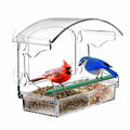 Clear Acrylic Window Bird Feeder for Outside with 4 Strong Suction Cups and Detachable Seed Tray, Highly Transparent Outdoor Viewing Birdfeeder, Wild Bird House Box