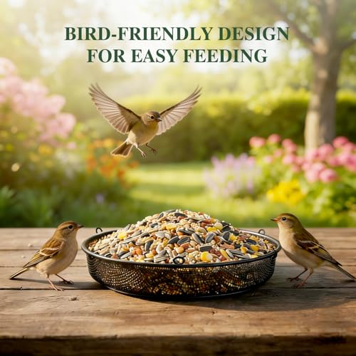 2 Pack Handmade Alpaca Fiber Bird Nesting Heart & Hanging Metal Mesh Bird Feeder Tray Kit - Outdoor Wild Bird Feeding & Nesting Kit for Garden, Patio, Backyard, Hummingbirds & Cardinals