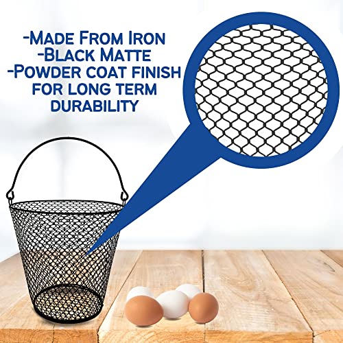 Chicken Wire Basket with Handle (2 Pack) - Ideal for Golf, Gardening, Home Organization, and Eggs