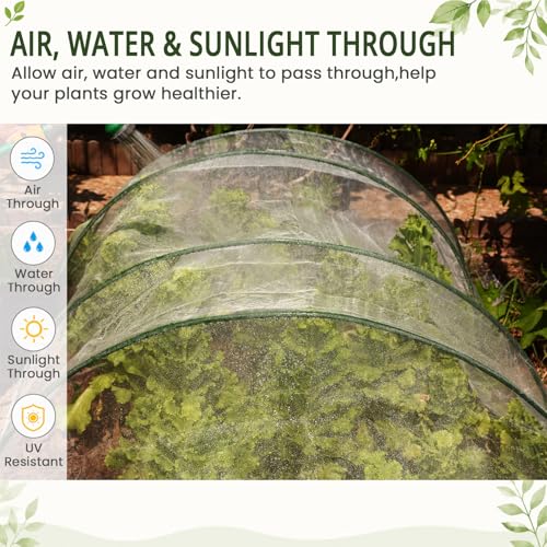 5Ft x 10Ft Garden Netting, Fine Mesh Insect Netting for Plant Protection, Mosquito Bug Bird Barrier Mesh Cover for Vegetables Fruits Flowers Raised Beds | Mosquito Bug Bird Animal Pest Barrier Netting for Garden Row Cover Raised Bed Greenhouse Vegetable F