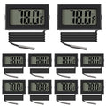 Black Digital LCD Thermometer Temperature Monitor with External Probe for Fridge Freezer Refrigerator Aquarium -Fahrenheit (10pcs) - color: 10pcs