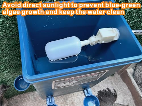 Chicken Waterer with Float Controlled Automatic Set, Chicken Coop Accessories - No Manual Water refilling Needed, 4 Gallon（Compatible with 5/8-inch and 3/4-inch Water Pipes, 60-inch Water Supply Pipe - color: Navy Blue