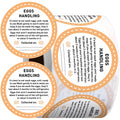 Colarr 500 Pcs Farm Fresh Eggs Carton Labels Stickers 2 Inch Egg Care Self Adhesive Writable Handling Stickers Bulk Chicken Packaging Decal Sign for Chicken Quail Farmhouse Supermarket - style: Handling