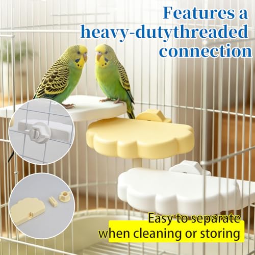 3PCS Parrot Grinding Platforms, Washable Cloud Design Bird Stand with Screw Lock, Natural PLA Material for Nail Beak Care, Cage Accessory - size: M