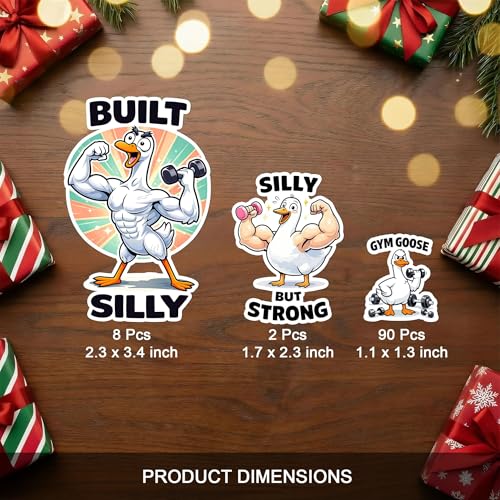 100 PCS Funny Silly Goose Stickers Pack, Animal Cartoon Cute Meme | Vinyl Waterproof Decals Bird Humor for Car Laptop Water Bottle Journal Scrapbook Gifts for Adults Teens Students Decorative - color: Silly Goose Stickers