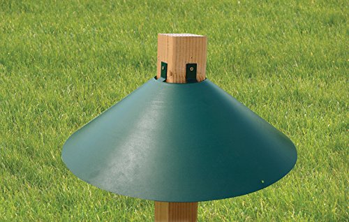 Woodlink Metal 4 x 4 Inch Wrap Around Bird Feeder Squirrel Baffle Guard Pole Posts to Deter Squirrels, Racoons, and Critters from Bird Feeders, Green - size: 1 Pack