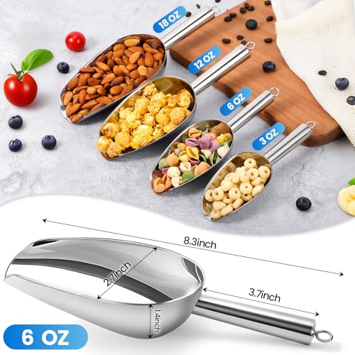 OLESBUR Premium 6oz Ice Scoop for Freezer - Multipurpose Metal Ice Scoop for Ice Machine - Stainless Steel Small Ice Scooper for Ice Bucket - Kitchen Gadgets Cookie Flour Pet Dog Food Scoop - size: 6oz