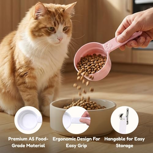 1 Cup Dog Food Scoop, Extra Long Handle Sturdy Melamine Pet Food Measuring Scoop with Clear Marking Lines, BPA-Free, Shatterproof, Dishwasher Safe (White, 1 Cup) - color: White, size: 1 Cup