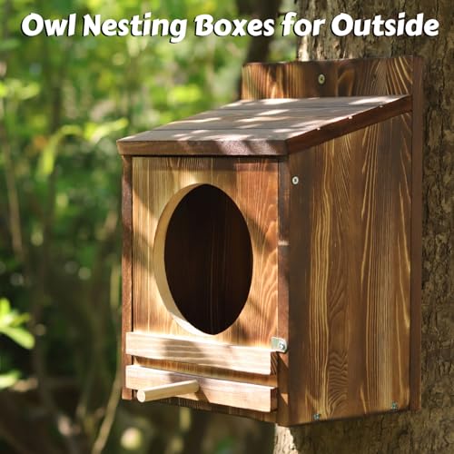 Owl House14''x 10''x 7.1'',Owl Nesting Boxes for Outside