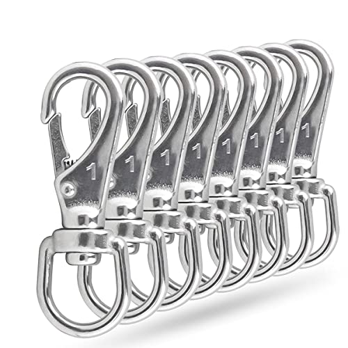 Swivel Eye Snap Hooks, 304 Stainless Steel Heavy Duty 2.7 Inch 3.5 Inch Spring Hooks for Keychains, Bird Feeders, Pet Chains, Dog leashes - style: 3.43"(1#)-8pcs