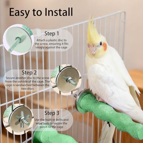 2 PCS Bird Beak Grinding Stone, Bird Perch Stands Anti-Slip Birds Parrot Cage Parakeet Nail Trimming Foot Claws Platform Beak Grinding Stone Washable Chewing Toys for Small Medium Parrot Budgies