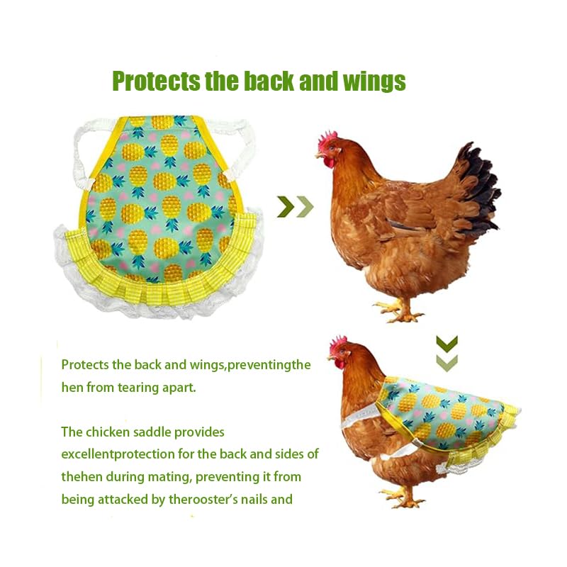4 Pcs Chicken Saddles for Hens for Protection Chicken Aprons for Hen Saddle for Chickens Jacket Vest with Elastic Strap (waterproof style), Ivory