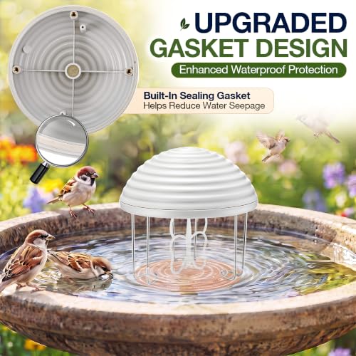 Bird Bath Water Agitator with 2 Round 99.99% Pure Copper Disk, Battery Powered Bird Bath Circulator, Quiet Waterproof Mover Keeps Water Fresh for All Season Use (Butterfly Paddle) - style: Butterfly Paddle