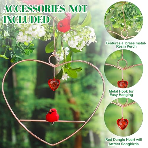 LemonRoad Hummingbird Swing, Tweet Heart Birdie Swing, Copper Hummingbird Perch Metal Frame for Wild Finches & Orioles Bird Outdoors Indoor Trunk Lawn Patio Garden (Copper) - color: Copper