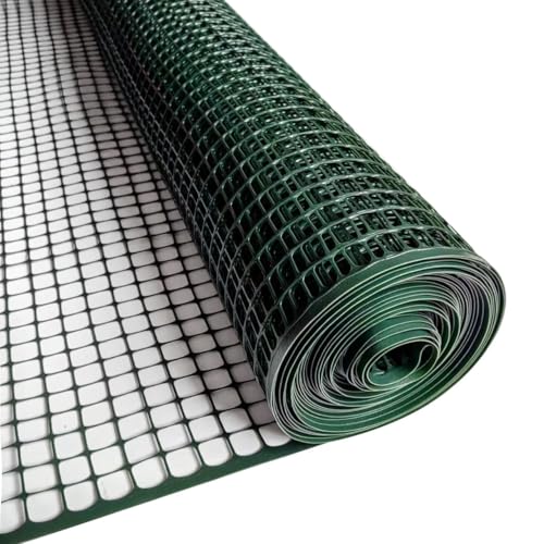 Green Plastic Garden Fence, Hardware Mesh, 40'' x 25' | Reusable HDPE Fence for Landscape, Tree Guards, Balcony, Deck & Stair Railings, Poultry, Animal & Pet Barrier, Cut to Size - color: Green, size: 40'' x 25'