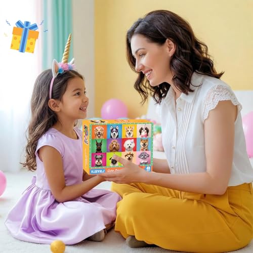 Jumbo Floor Puzzles for Kids Ages 3-5, 48 Piece Large Funny Dog Jigsaw Puzzles, Learning Educational Toys for Toddlers Ages 4-6 Preschool Educational Toys Gifts for Boys and Girls
