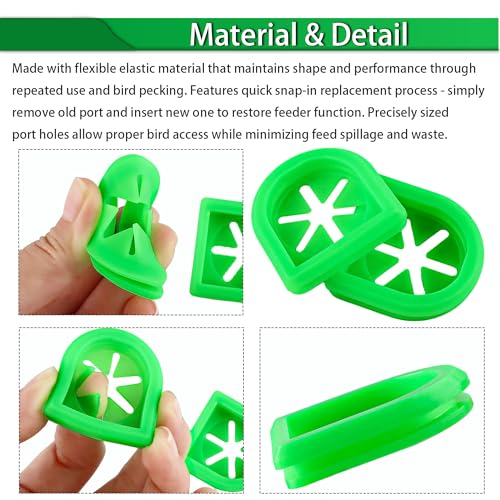 FlexPort Replacement Parts Compatible with Perky-Pet Bird Feeders, for 334-1SR Squirrels-Proof Bird Pet Feeder (Set of 6)