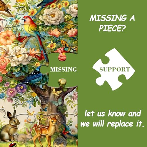 Tree of Life Puzzles for Adults 1000 Pieces, Birds Butterfly Flower Animal Jigsaw Puzzles with Plant Floral, Spring Nature Landscape Challenging for Adults - style: Tree of All Beings