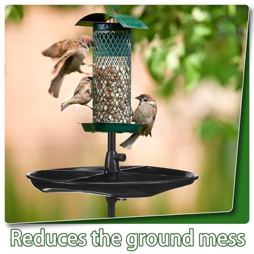 21'' Plastic Bird Seed Catcher Tray for 1'' Outdoor Pole Feeders, Removable Bird Seed Catcher Tray for Hummingbird Bee Feeders Outdoors, Backyard, Garden, Not Included Pole