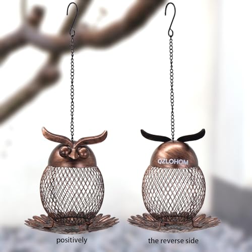 Bird Feeder for Outdoor, Squirrel Proof Metal Wild Bird Feeder Decoration for Hanging Outside Garden Yard, Cute Cat-Shaped