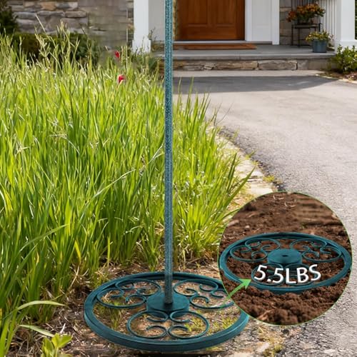 50 Inches Solar Bird Bath Fountain with 12" Bowl – Outdoor Cast Iron Birdbath with Solar-Powered Water Fountain, Round Base for Garden & Yard Decor (Turquoise Blue)