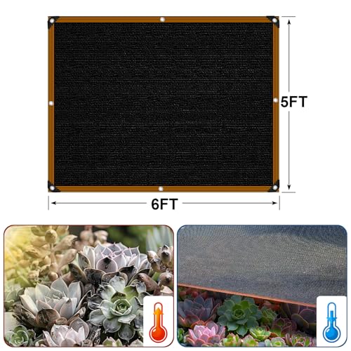 Shade Cloth - for Garden 90% Plant Shades Mesh Tarp with Grommets Outdoor Sun Shades Netting for Chicken Coop Greenhouse Vegetables Pergola Patio Cover - size: 5×6FT