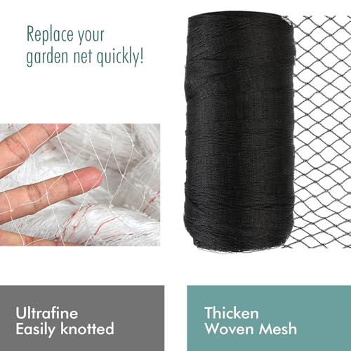 Bird Netting for Garden, Fetanten 13 x 16 FT Netting for Garden Protection | Heavy Duty Woven Bird Mesh Garden Netting for Vegetable Fruit Trees Blueberry Against Deer Chicken Poultry with Ties, Staples - size: 13 x 16.5FT