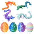 UXBSTM Officially Licensed 4 Pack 3D Printed Dragon Set with Unique Eggs, Mini Mystery Crystal Dragon Easter Egg Fillers Toys, Surprise Gift 3D Printed Animals Fidget Toys, Christmas Toy 2025 - color: 4pcs Set-a
