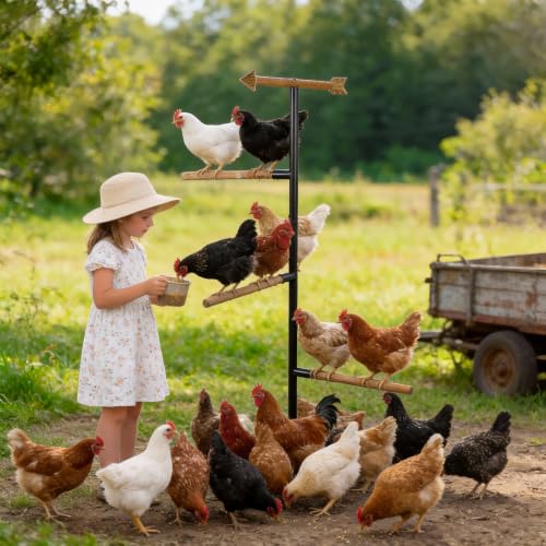 Yohsnor 58 Inch Chicken Perch Sturdy Durable Roosting Bars for Chickens | Multi-Functional Walk-In Coop Run Toy,Wear-Resistant Safe Perch,Resting & Playing Toy for Chickens,All Poultry & Pet Parrots