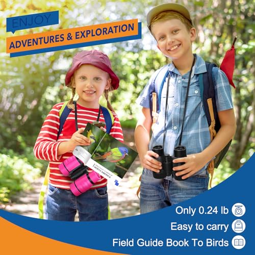 Boy Toys Ages 3-8: Kids Binoculars with Bird Watching Manual 4 5 6 7 8 Year Old Boys Girls Christmas Birthday Gifts Outdoor Travel Binoculars Toy for Kid Age 4-6 Toddler Camping|Hiking Toys - color: Black