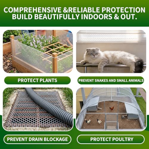 White Plastic Chicken Wire 16in x 20ft,Garden Netting Fencing | Plastic Chicken Wire Mesh Fence,Barrier for Poultry,Animals,Pets and Balcony - color: White, size: 16INx20FT