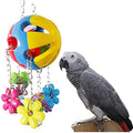 Bird String Ball Toy Parrot Pet Cage Toy Chew Bite with Hanging Swing Bell for Small Parakeet African Grey Cockatiel Cockatoo Finch Canary Cage Accessories … - color: C - Ball Toy