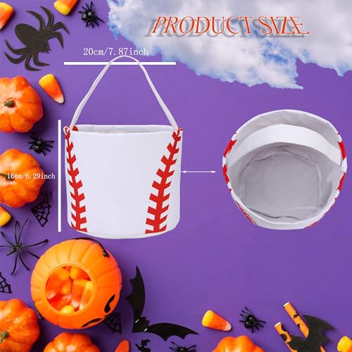 XinblueCo Baseball Basket Easter Baskets for Canvas Easter Egg Hunt Baskets - color: baseball basket1