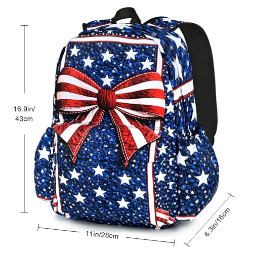 American Flag Star Backpack School Backpack Teens Bookbag for Girls Boys Hiking Camping Travel Sports - color: Star